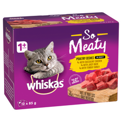 WHISKAS WET SO MEATY POULTRY MVMS 85G 1X12