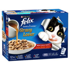 FELIX GRAVY LOVERS MEAT 12X85G