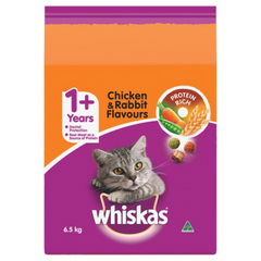 WHISKAS DRY ADULT CHICKEN AND RABBIT 6.5KG