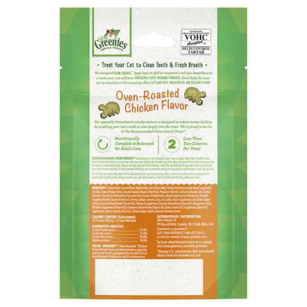 GREENIES Cat Treats Dental Oven Roasted Chicken Flavour