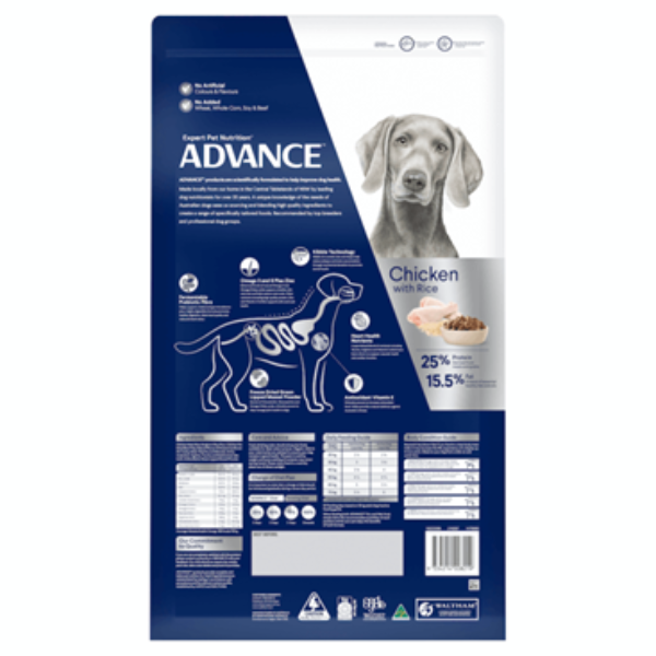 ADVANCE Large Adult Dry Dog Food Chicken With Rice