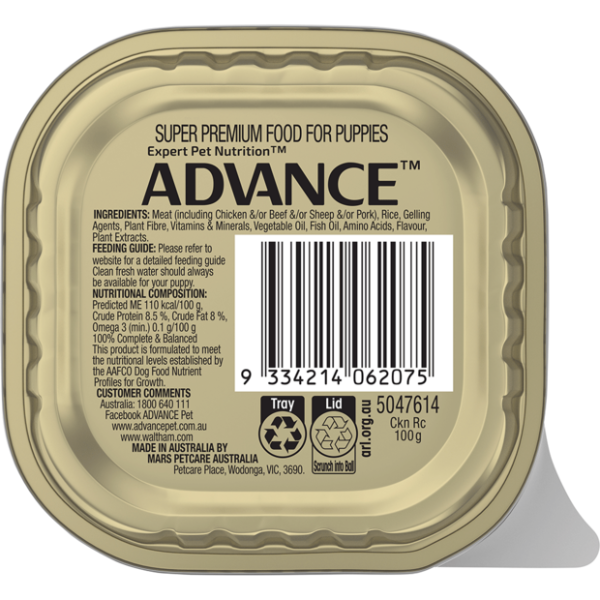 ADVANCE Puppy Single Serve Wet Dog Food Chicken With Rice