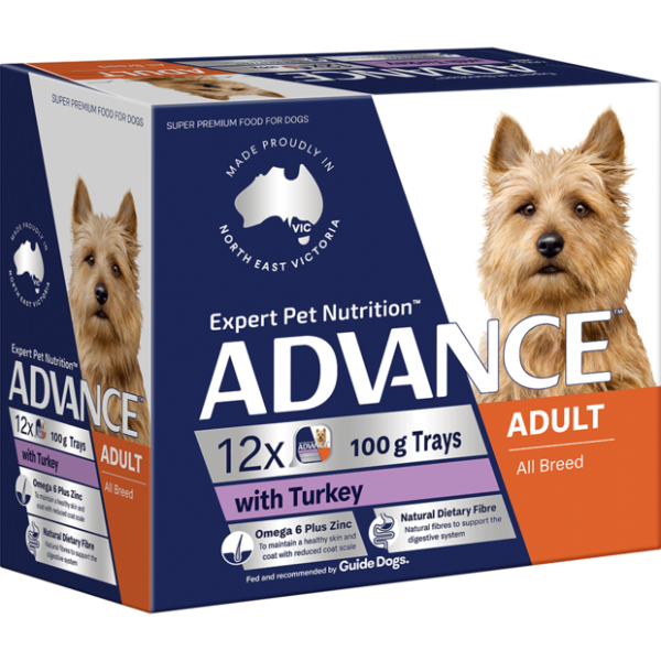 ADVANCE Adult Single Serve Turkey Wet Dog Food Trays