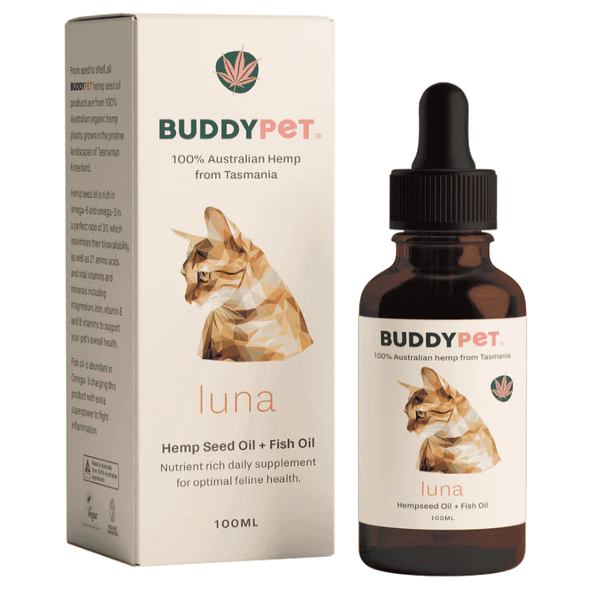 BUDDYPET LUNA - HEMPSEED OIL & FISH OIL FOR Senior CATS