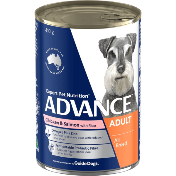 ADVANCE Adult Chicken Salmon And Rice Wet Dog Food Cans