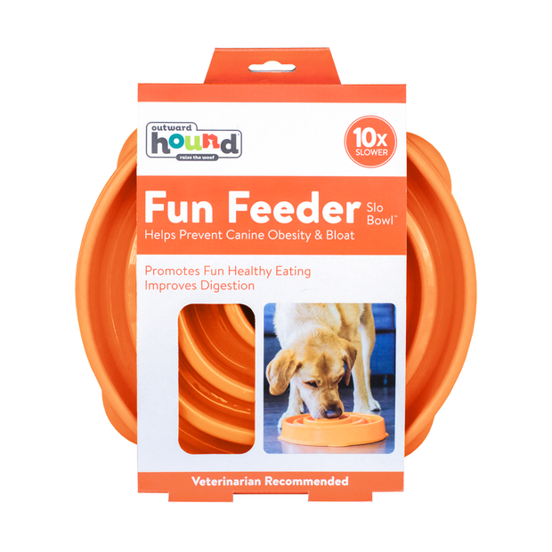 OUTWARD HOUND Fun Feeder Slo Bowl Orange