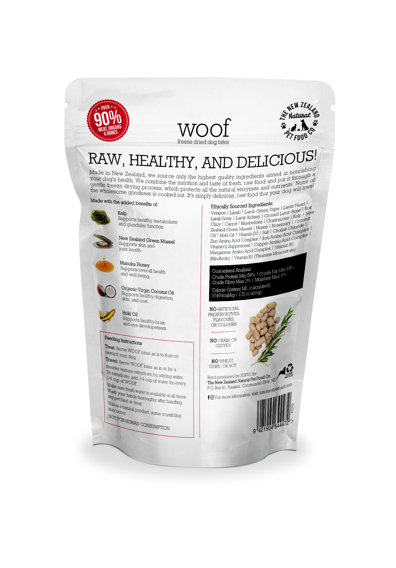 Woof Freeze Dried Dog Treat Venison 50gm