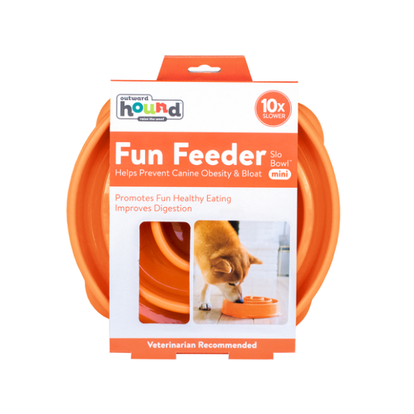 OUTWARD HOUND Fun Feeder Slo Bowl Orange