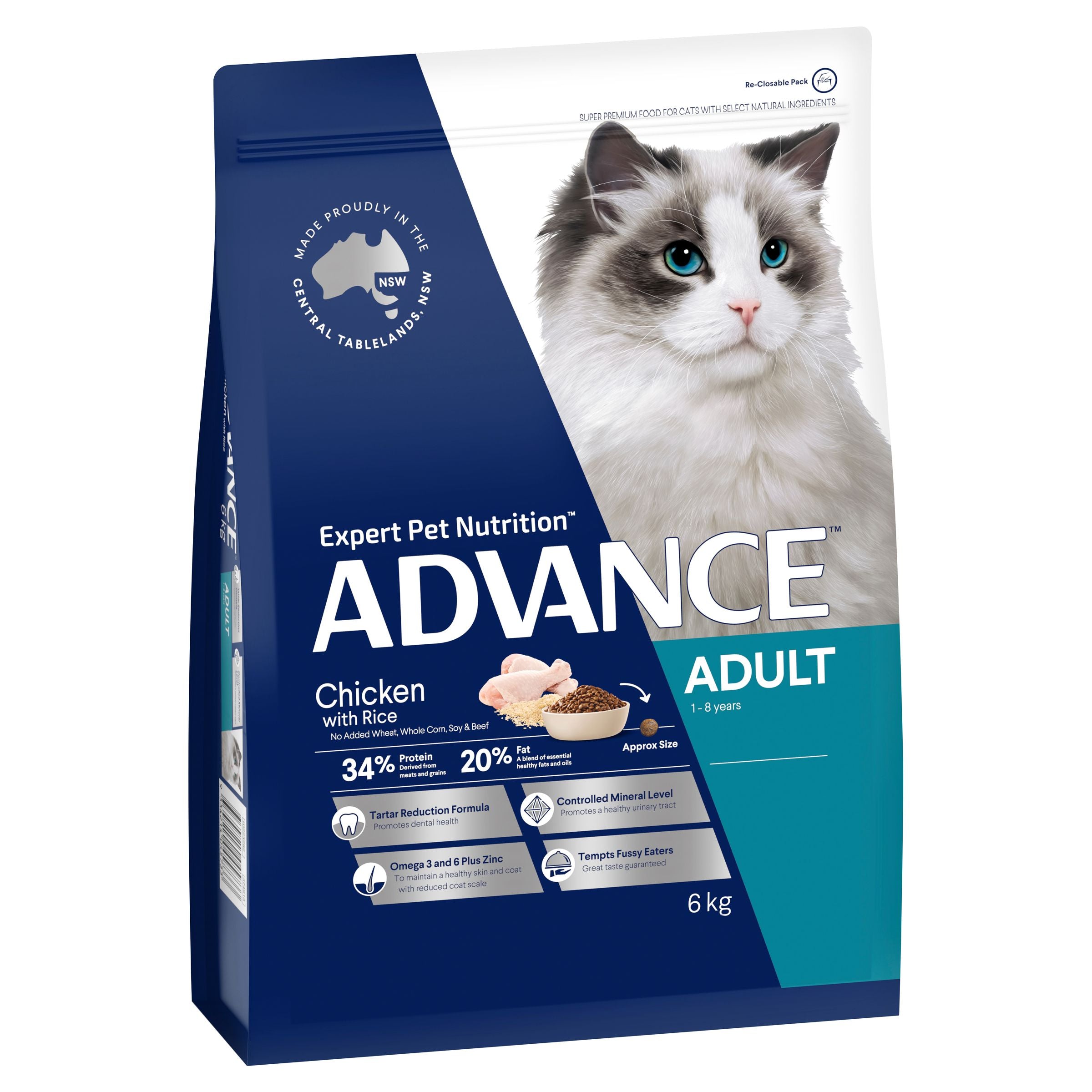 Advance Cat Dry Adult Chicken & Rice (2 Weight)