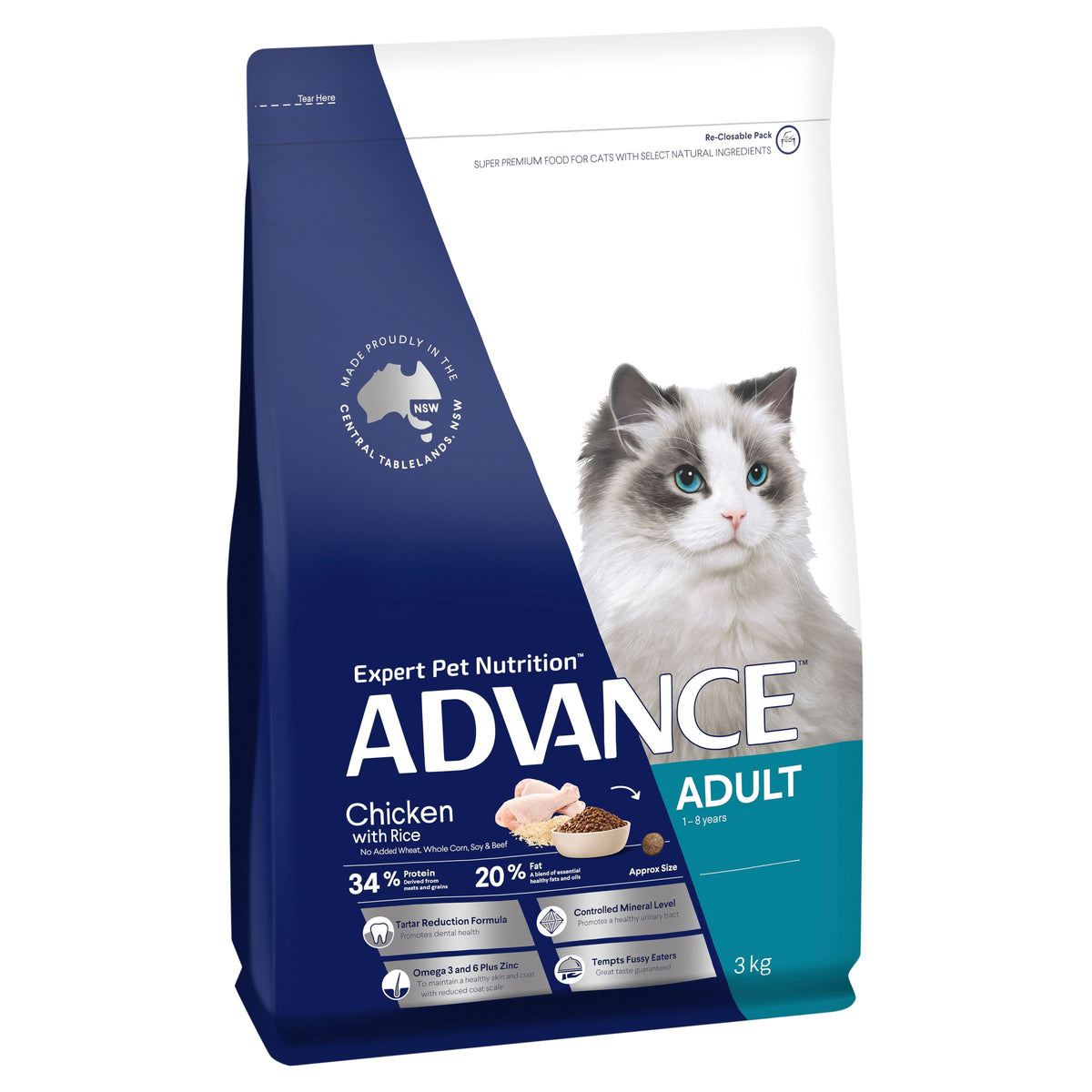 Advance Cat Dry Adult Chicken & Rice (2 Weight)