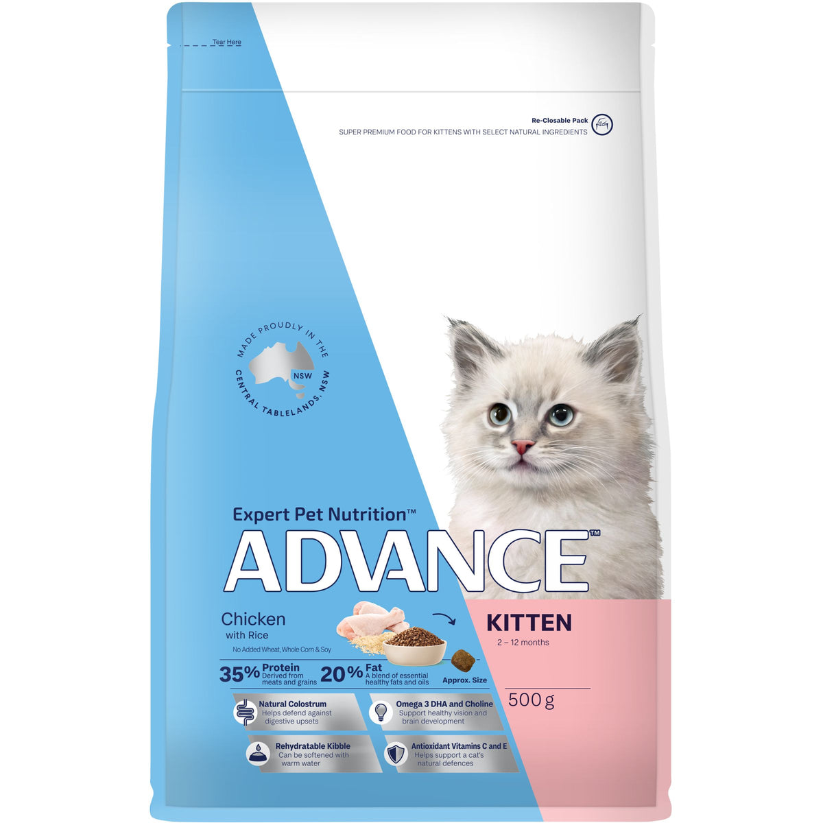 Advance Kitten Chicken & Rice 500g