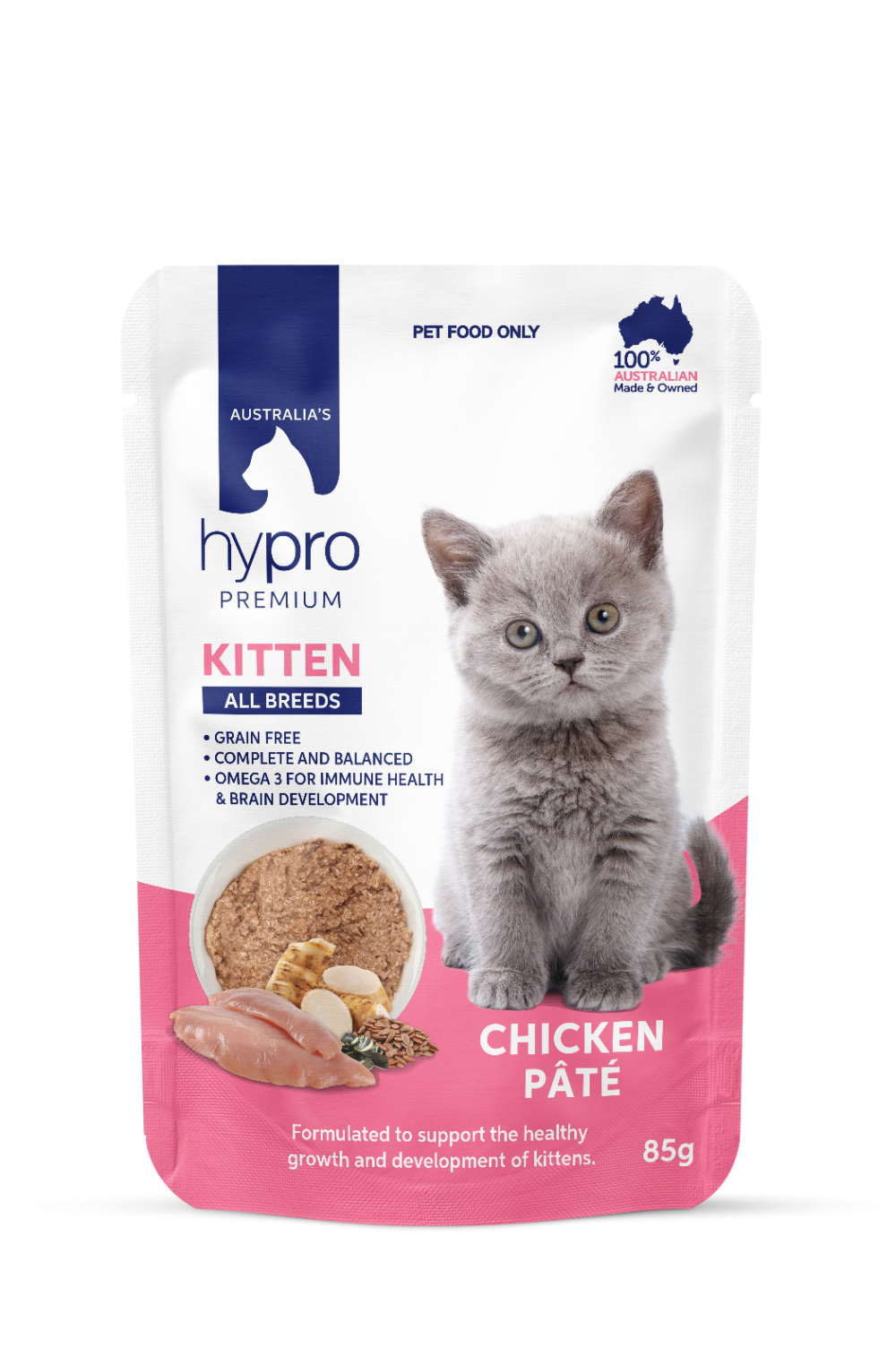 Hypro Premium Kitten Chicken Pate 12-Pack (85g)