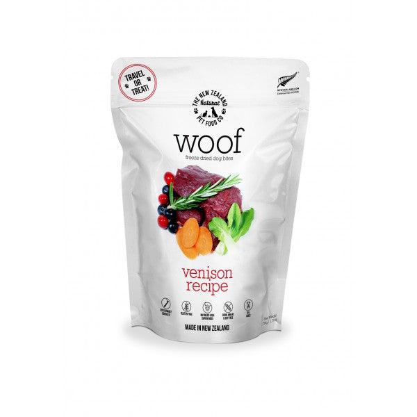 Woof Freeze Dried Dog Treat Venison 50gm