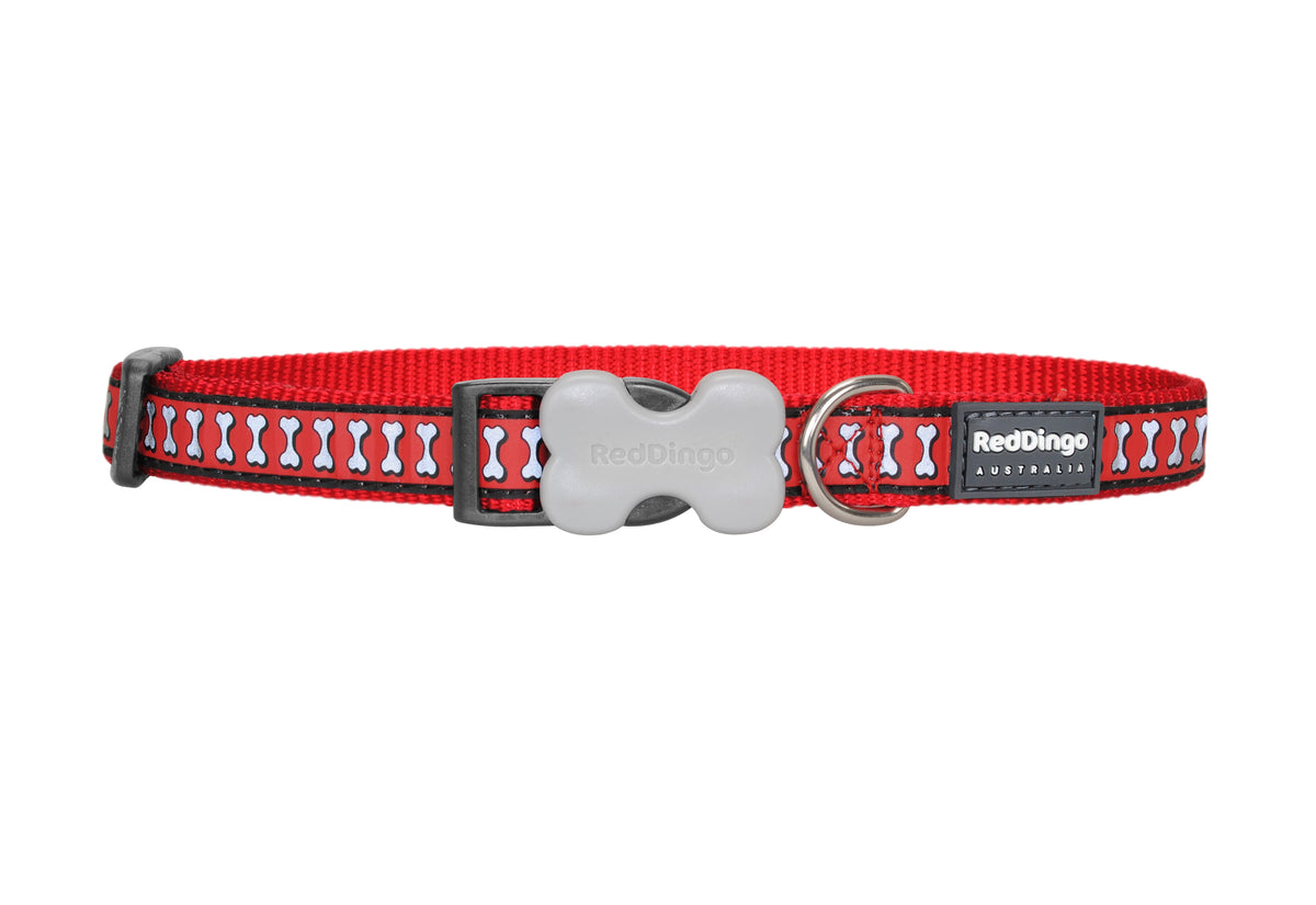 Red Dingo Reflective Dog Collar