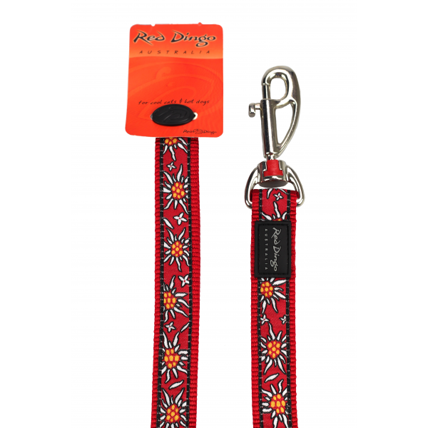 Red Dingo Dog Lead Edelweiss Red Large 1.2m