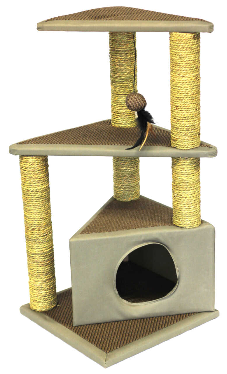 Cat Platform with House & Play Toy