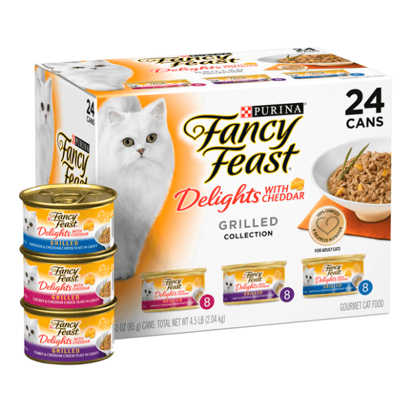 FANCY FEAST CHEDDAR DELIGHTS GRILLED 24X85G - Furbabies Online