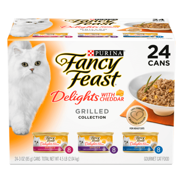 FANCY FEAST CHEDDAR DELIGHTS GRILLED 24X85G - Furbabies Online