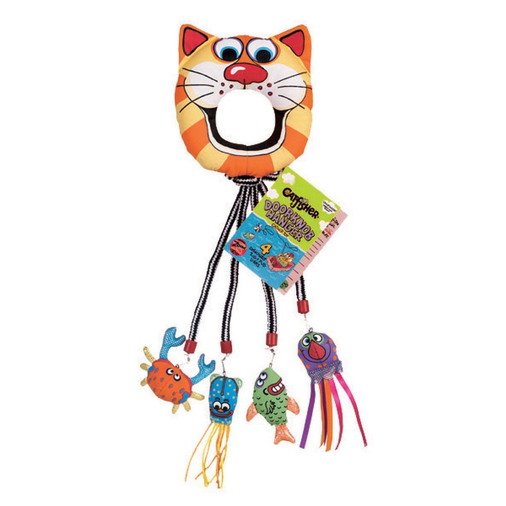 Fat Cat CATFISH DOORKNOB HANGER w/Toys 45cm - Furbabies Online