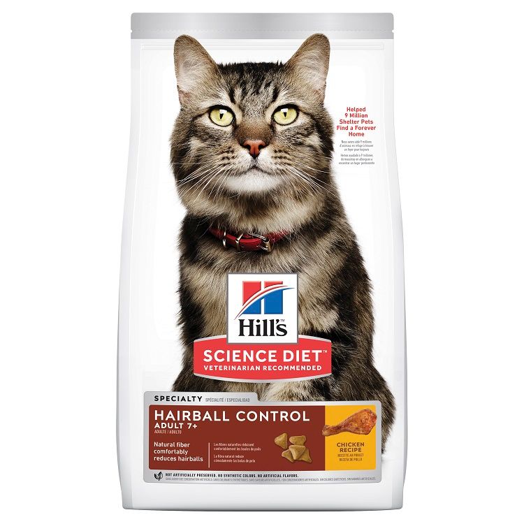 Hill's Cat Adult 7+ Hairball Control 4kg - Furbabies Online