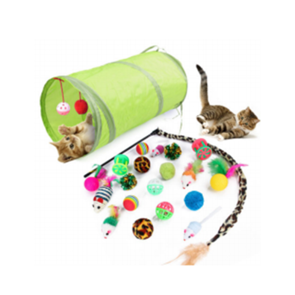 21 Pack Kitten Tunnel Toy Set