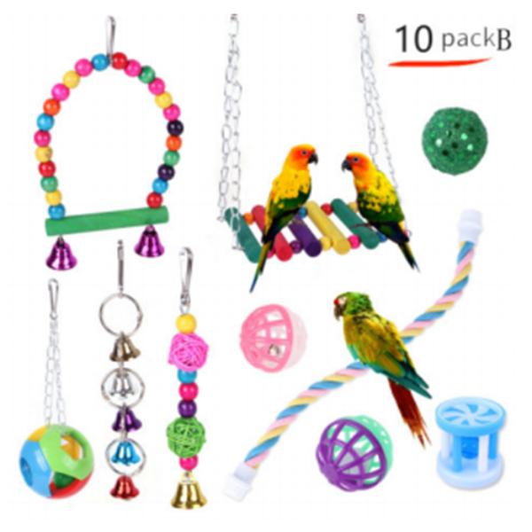 10 Pack Bird Toy Set