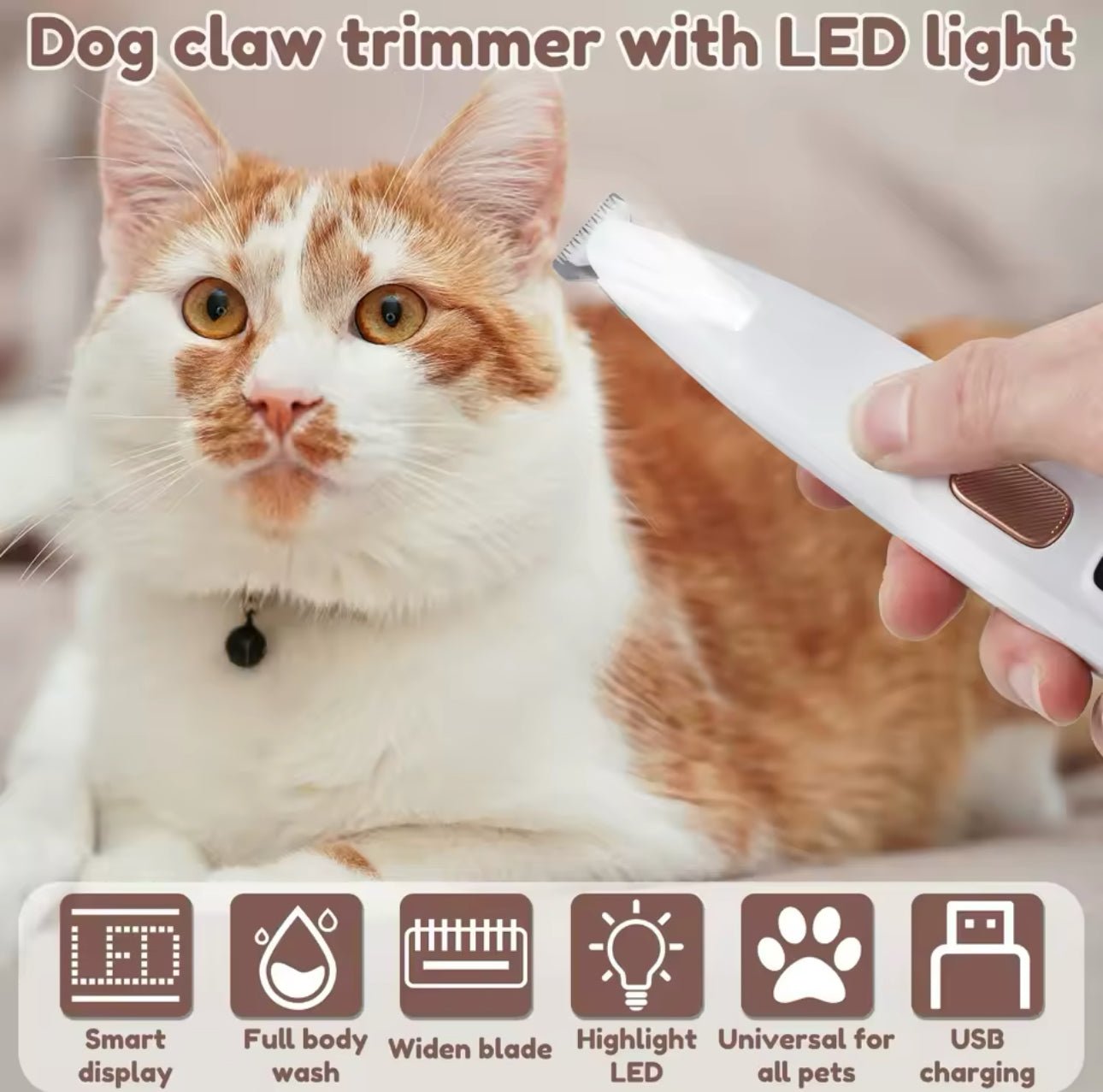 Pet Amigo’s Paw Trimmer LED Waterproof - Furbabies Online