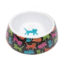 Simply Cat DOUBLE WALL PRINTED PATTERN MELAMINE CAT BOWL (CARTON OF 48) - Furbabies Online