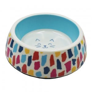 Simply Cat DOUBLE WALL PRINTED PATTERN MELAMINE CAT BOWL (CARTON OF 48) - Furbabies Online