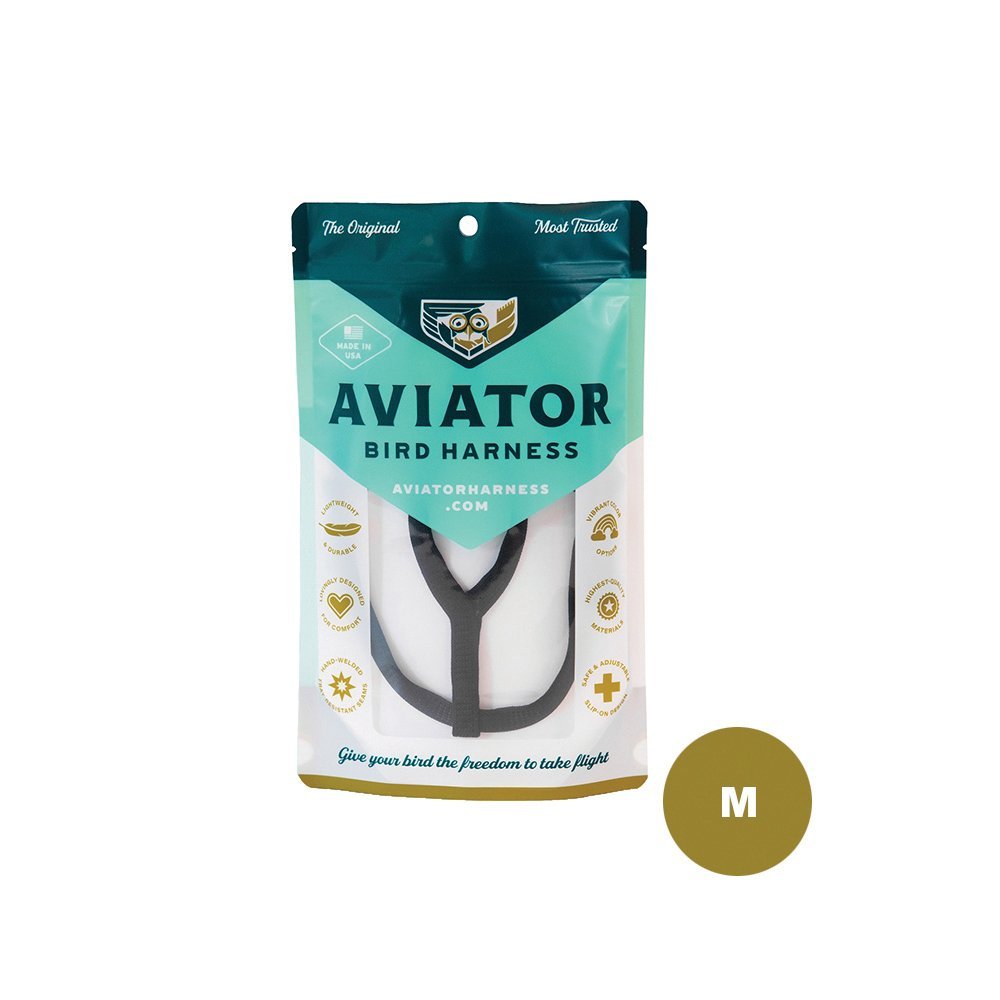 The Aviator MEDIUM BIRD HARNESS & LEASH - Black - Furbabies Online